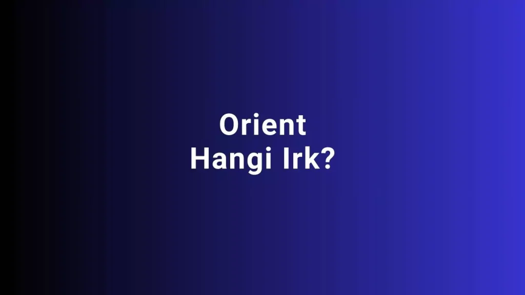 orient hangi ırk
